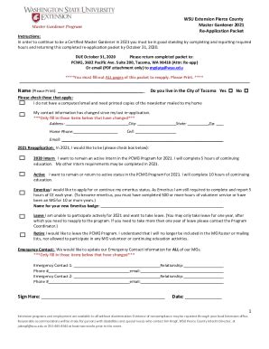 Fillable Online Ask A Master Gardenerpierce County Wsu Extension Fax