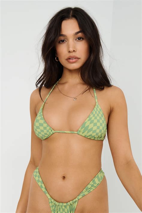 Garage Slider Triangle Bikini Top In Green Lyst