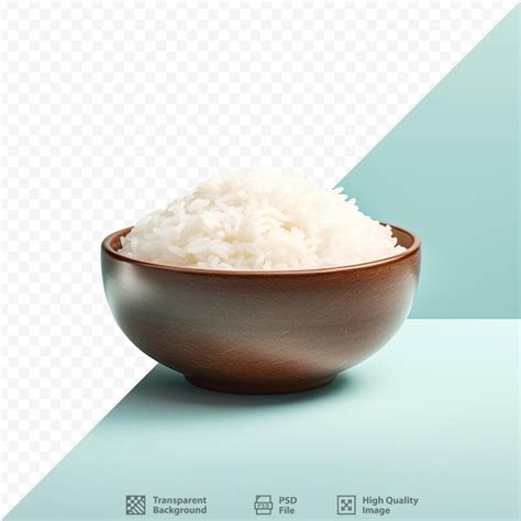 Premium Psd Bowl Of White Rice On Wooden Table