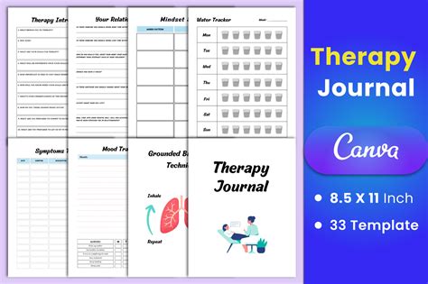 Editable Therapy Journal Canva Interior Graphic By Munjixpro · Creative