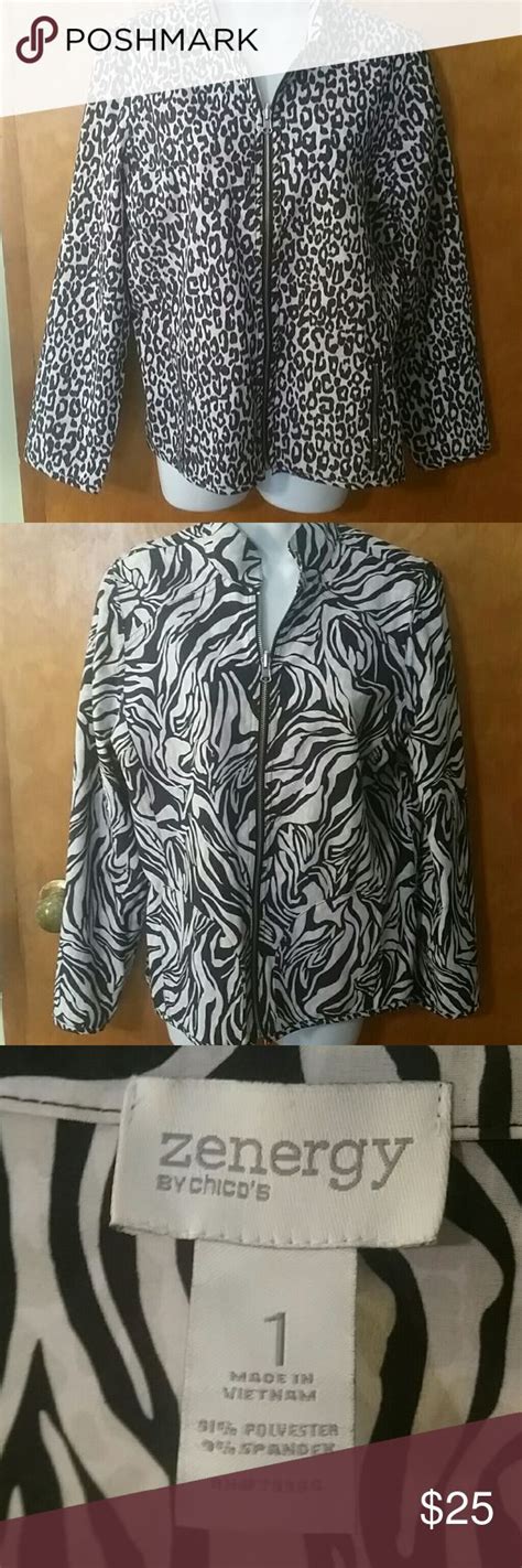 Zenergy By Chicos Reversible Jacket Size Clothes Design Reversible