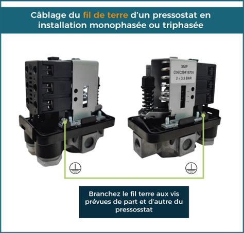 Câblage pressostat nos schémas pour le réaliser Pompe Moteur