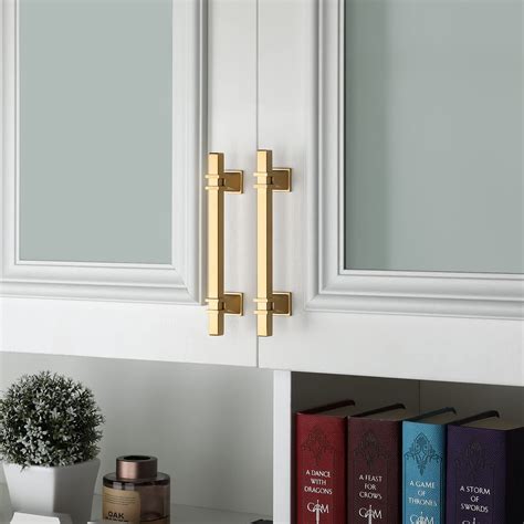 Haliwu Pack Gold Cabinet Pulls Brushed Brass Cabinet Pulls Square