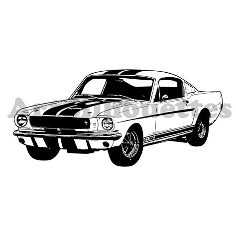 Muscle Car SVG Files For Cricut Shelby Mustang GT350 Vector Etsy