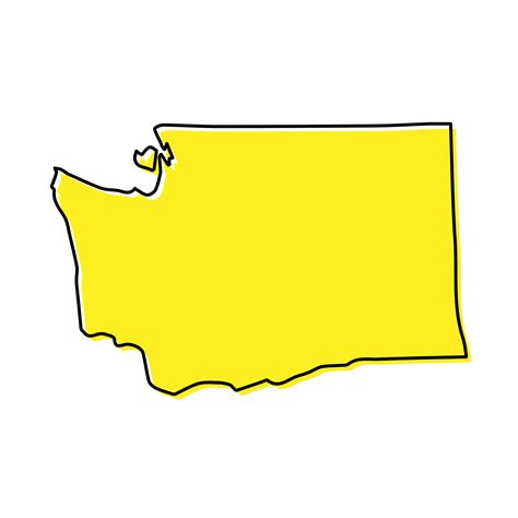 Simple outline map of Washington is a state of United States. St 22803777 Vector Art at Vecteezy