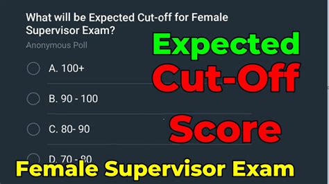 JKSSB Female Supervisor Expected Cutoff Score Supervisor Paper Cutoff