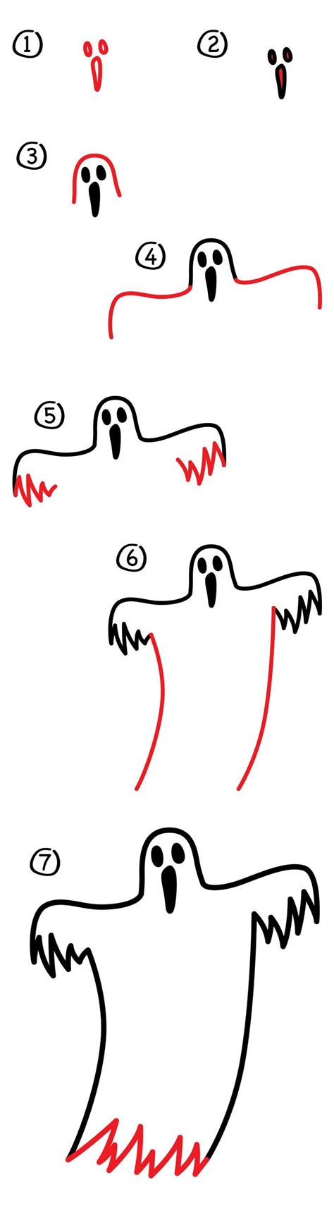 Easy Ghost Drawing Step By Step Tillie Schiller