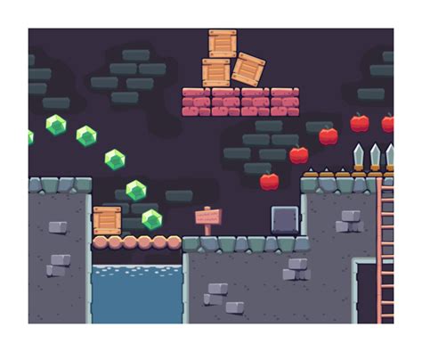 Dungeon Area Seamless Platformer Tileset Game Art Partners