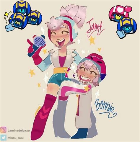 Janet And Bonnie Brawl Stars Fanart And Art ´꒳` Stars In 2024 Fan Art Brawl Star Comics