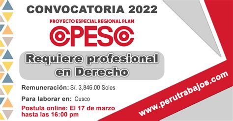 Copesco Cusco Requiere Especialista Administrativo Empleos