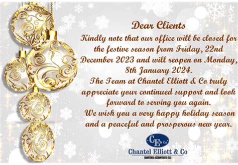 Notice Of Office Closure 2023 Chantel Elliott