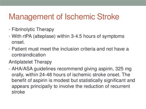 Quinnipiac University Transfer: Ischemic Stroke Treatment Guidelines