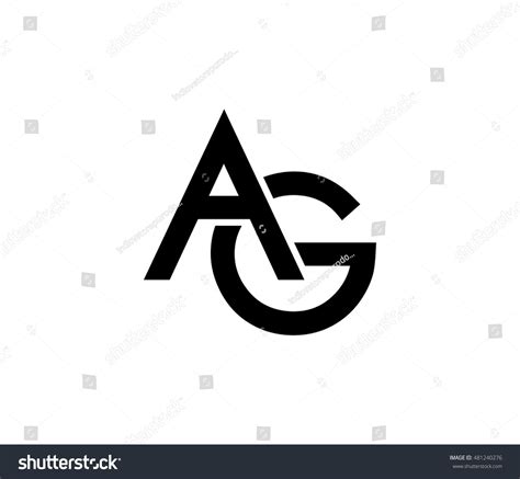 Black Ag Initial Letter Linked Uppercase Stock Vector 481240276