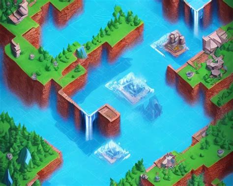 Isometric Game Art Of A Very Beautiful Turquoise Blue Stable