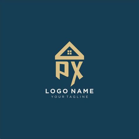 Initial Letter Px With Simple House Roof Creative Logo Design For Real