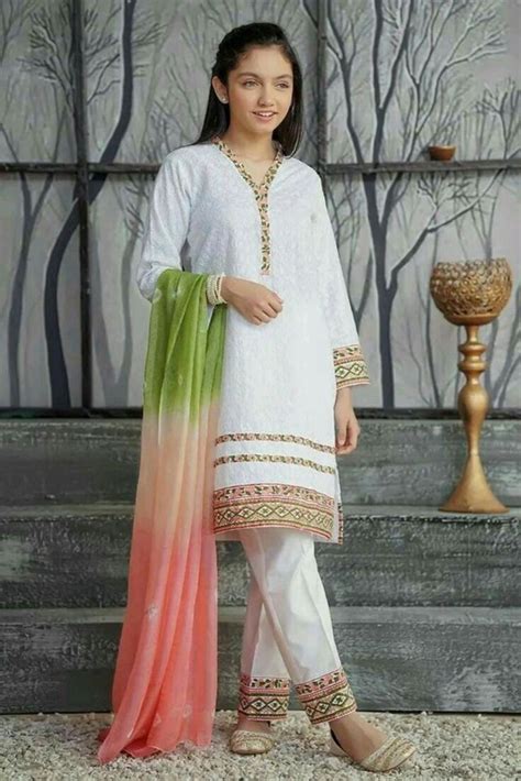 Pin By Princess On Aina Asif Girls White Dress Embroidered Dress