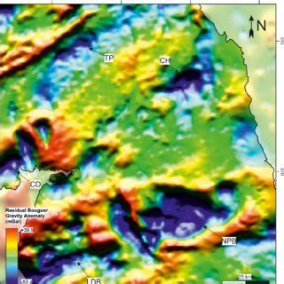 Bouguer Gravity Anomaly Map For Northern England And Southern Scotland