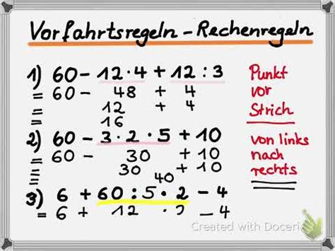 Punkt Vor Strichrechnung Rechenregeln Klasse Mit Bungen Youtube