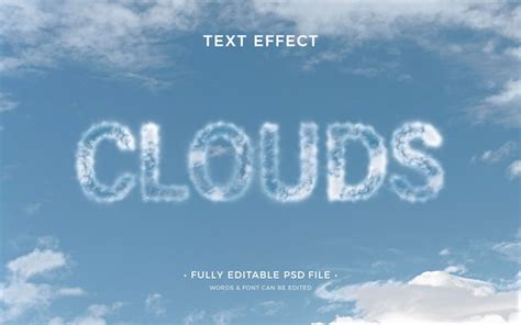 Premium Psd Clouds Text Effect