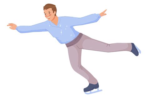 Man Doing Ice Skating Figure Pose. Winte Graphic by smartstartstocker ...