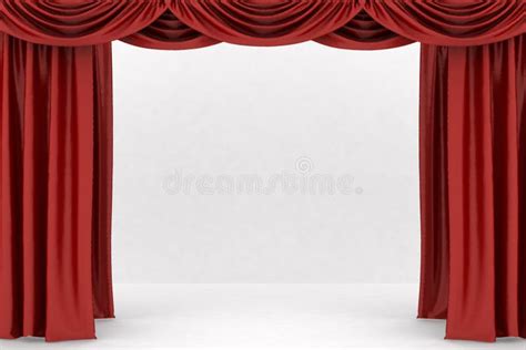 Open red theater curtain stock illustration. Illustration of classical ...