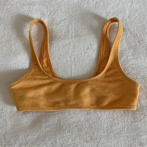 Yellow Sparkly Pacsun Bikini Top Brand Is Kendall Depop