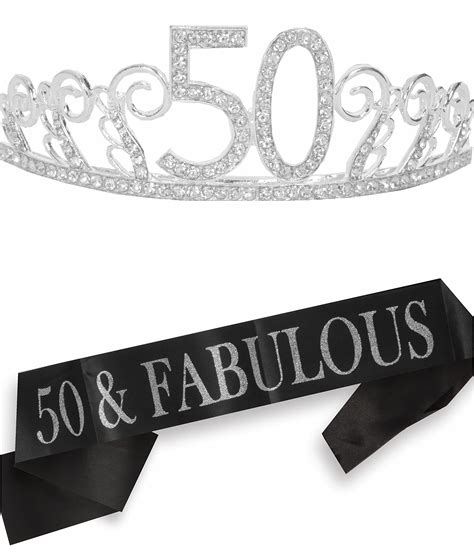 Buy Meant2tobe 50th Birthday Sash And Tiara For Women Fabulous