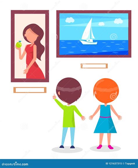 Art Gallery Excursion for School Children Vector Stock Vector ...