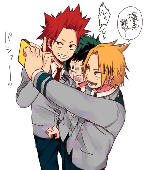 Kirishima Eijirou And Midoriya Izuku And Kaminari Denki Đang Yêu Hình Nền