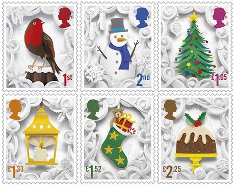 Royal Mail Christmas Stamps New Set Including A Snowman Robin And