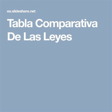 Tabla Comparativa De Las Leyes Ley Tabla Educacion