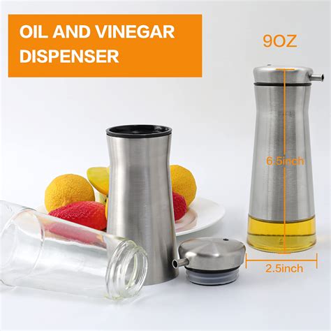 Aelga Olive Oil And Vinegar Dispenser Set 2 Pack Elegant Stainless