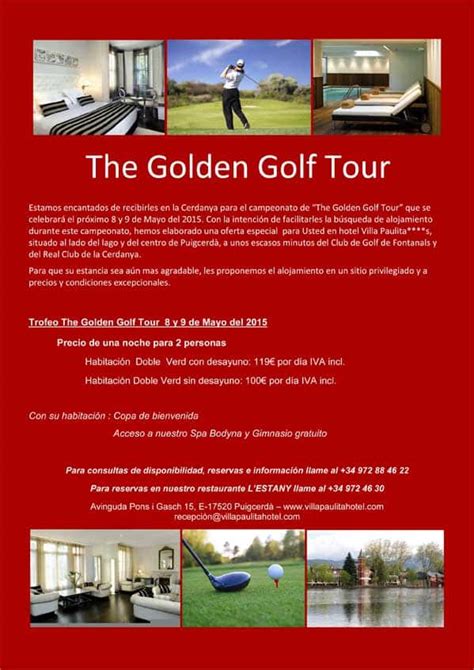 The Golden Golf Tour Próxima cita 8 y 9 de Mayo en Golf Fontanals