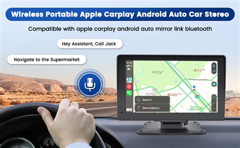 Hikity Portable Wireless CarPlay Android Auto Screen Car Stereo 7 Inch