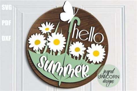 Hello Spring Round Sign Svg File Graphic By Joyfulunicorn · Creative