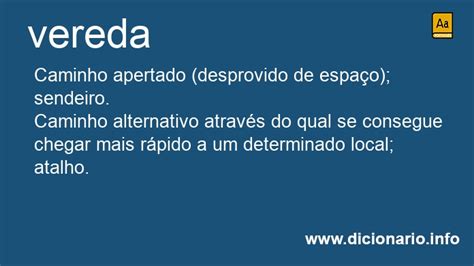 O Que Significa A Palavra Veredas