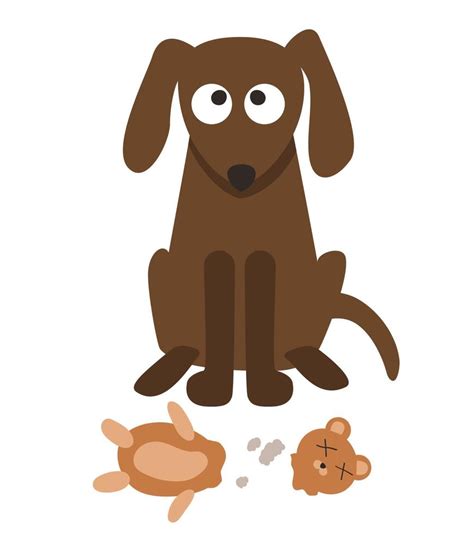 The Bad Dog Tore The Toy Vector Illustration 13313368 Vector Art At