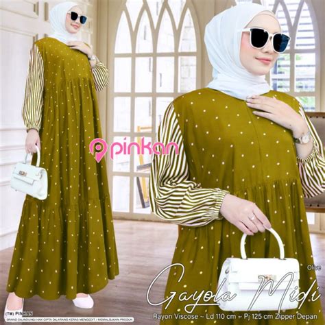 Jual Gayola Midi Dress Original By Pinkan Shopee Indonesia