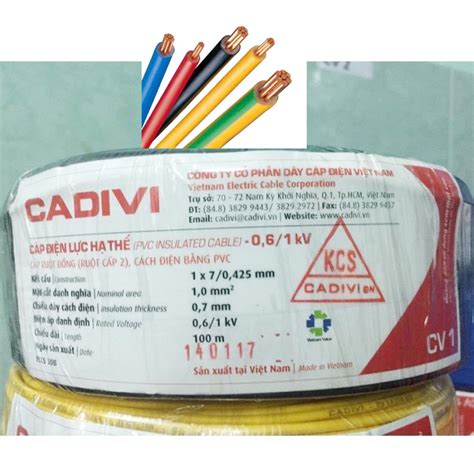 Nhà Phân Phối Dây Điện Đơn CU PVC 1mm Cadivi CV 1 Giá Tốt