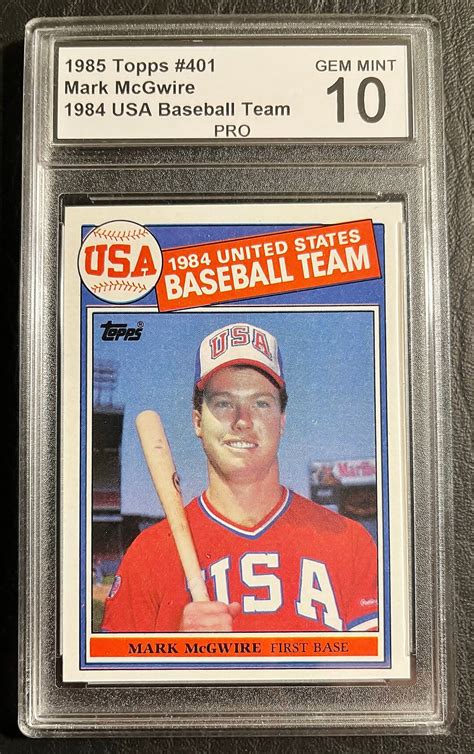 Topps Mark Mcgwire Usa Baseball Team Rookie Card Graded