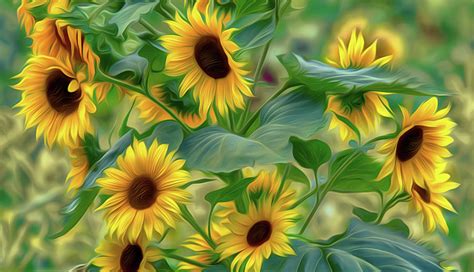 Sunflowers Digital Art By David Naman Fine Art America