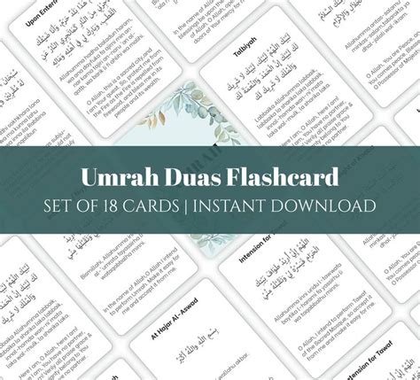 Umrah Duas Printable Cards Umrah Duas Cards Omrah Guide Etsy