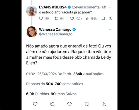 Foto Wanessa Rebateu Acusa Es De Racismo Agora Que Entendi De Fato