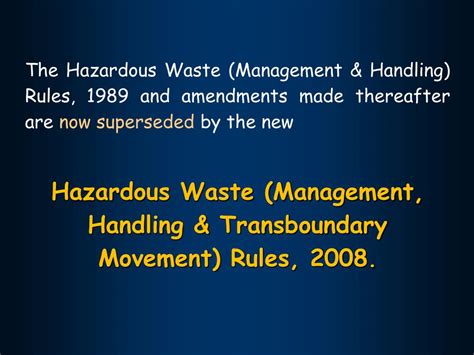 Ppt Regulation On Hazardous Waste Management Powerpoint Presentation