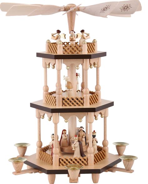 3 Tier Pyramid Nativity Scene Natural Wood 38 Cm15in By Richard