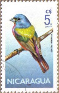 Stamp Painted Bunting Passerina Ciris Nicaragua Birds Mi NI 2640