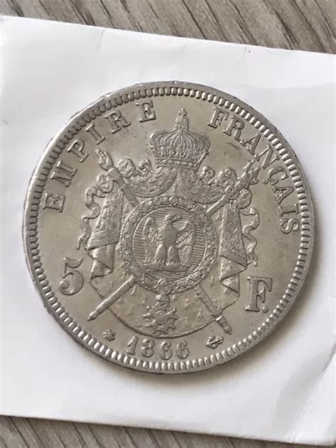 5 FRANCS ARGENT Napoléon Iii Tête Laurée 1866 A Paris EUR 889