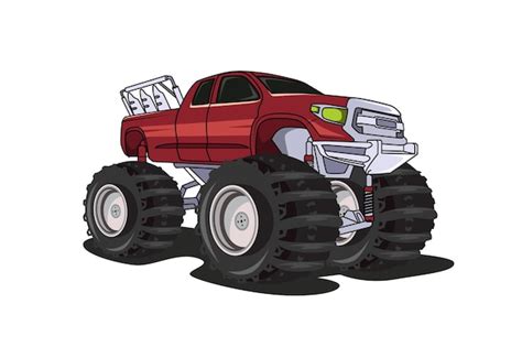 Premium Vector Big Truck Monsters Hand Drawing Illustration