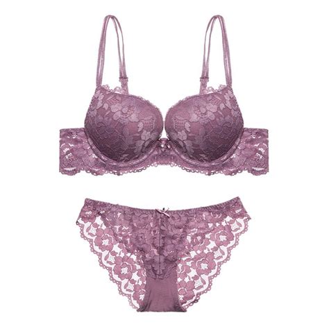 Womens Lace Deep V Push Up Floral Bra Set Panties Embroidery Lingerie Underwear Ebay