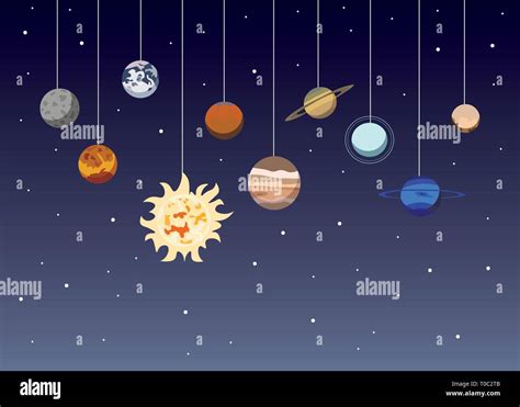 Cartoon Solar System Planets Astronomical Observatory Small Planet